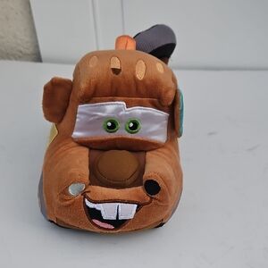 Charming Brown and Orange Plush Toy Car